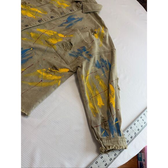 POL Paint Splatter Art To Wear Jacket Shirt Shacket Size Small - Picture 5 of 12